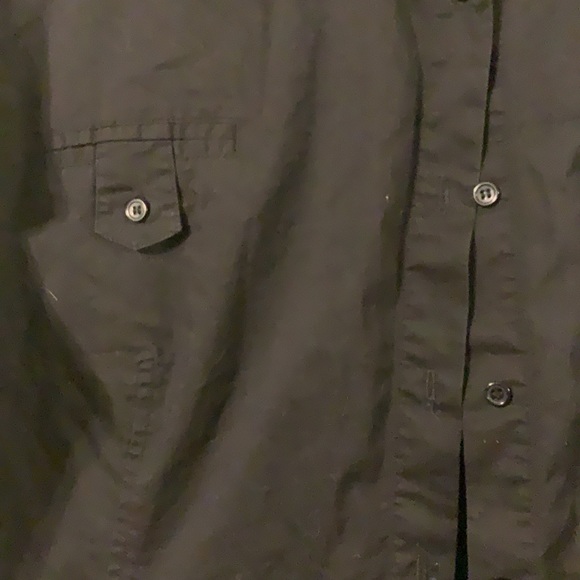 Joanna Plus, says 3X, fits like 2X. Crisp and comfy unfaded black. 62% cotton. - Picture 3 of 3